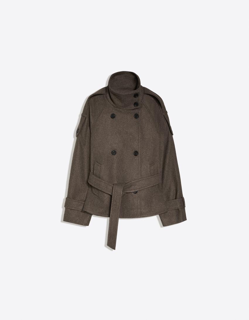 Funnel Neck Trench Jacket