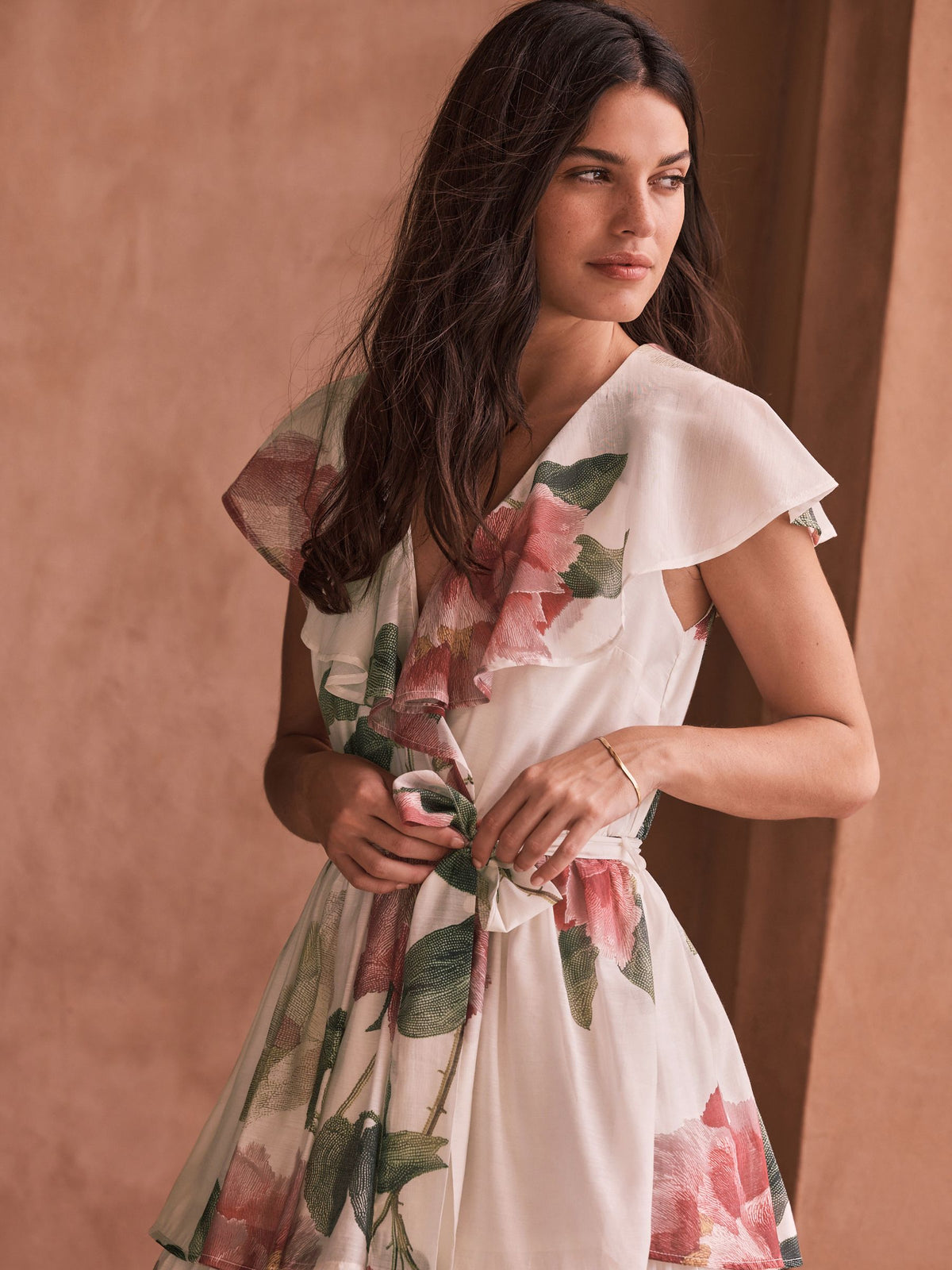 Rosalie Garden Floral Tiered Ruffle Midi Dress