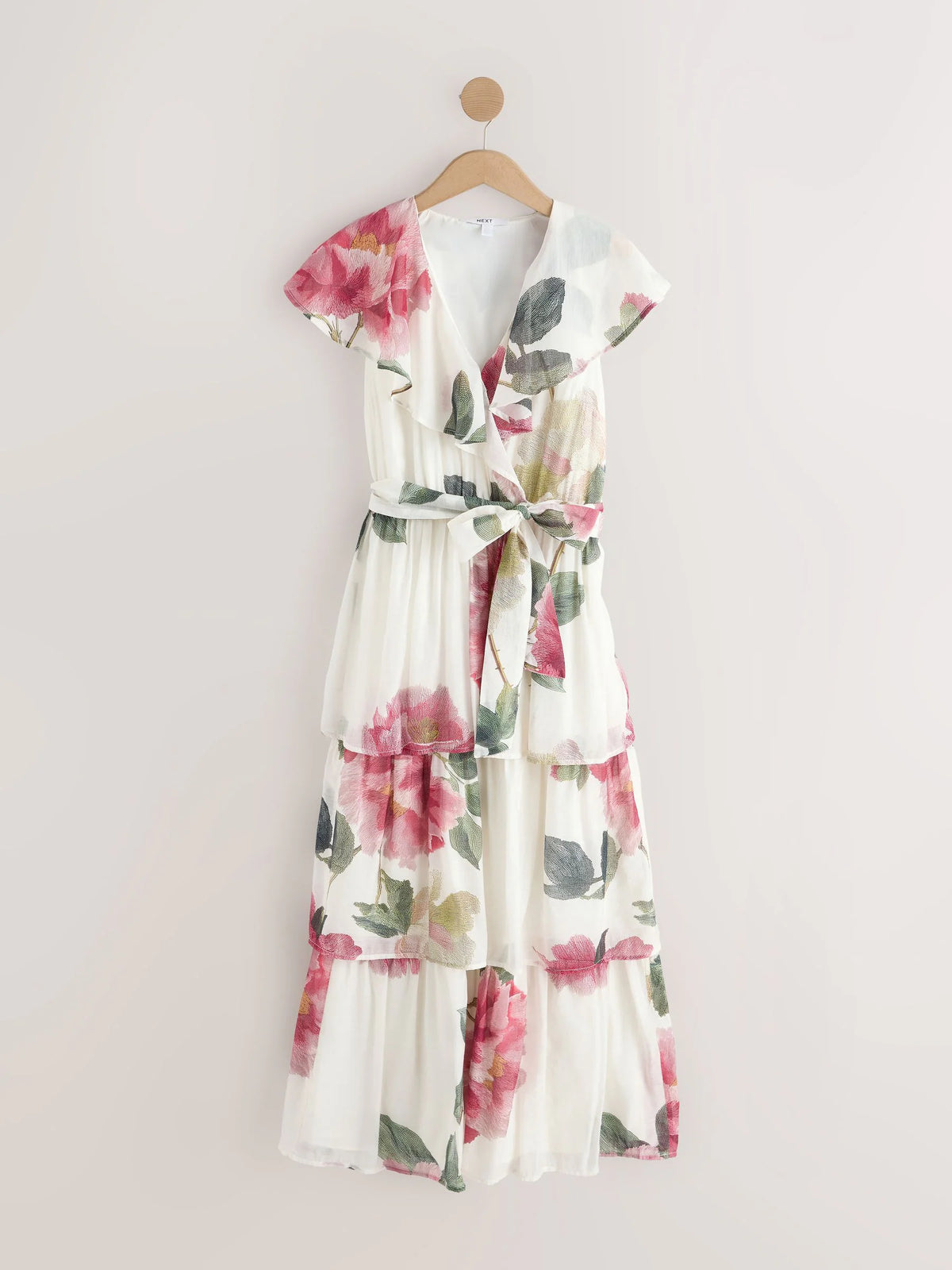 Rosalie Garden Floral Tiered Ruffle Midi Dress