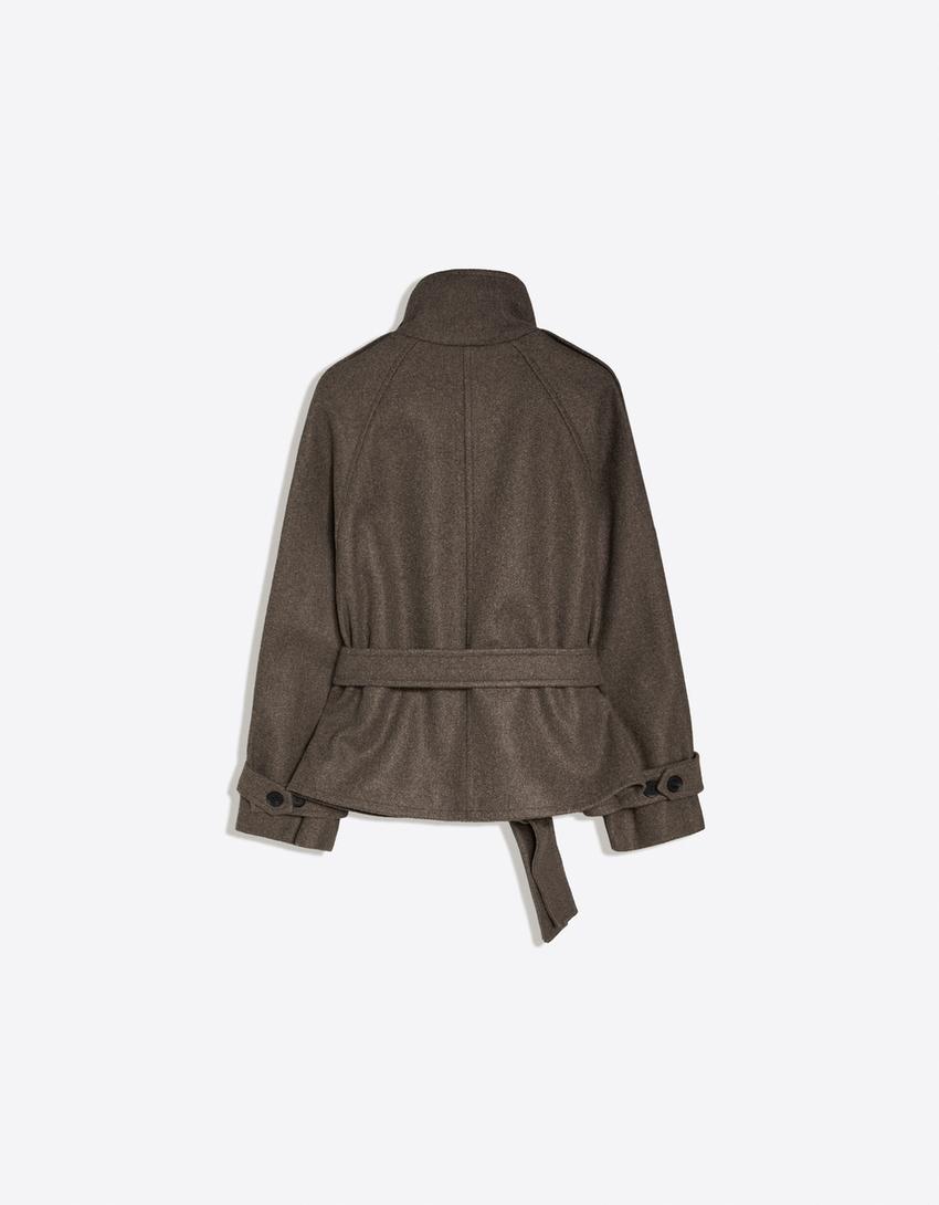 Funnel Neck Trench Jacket