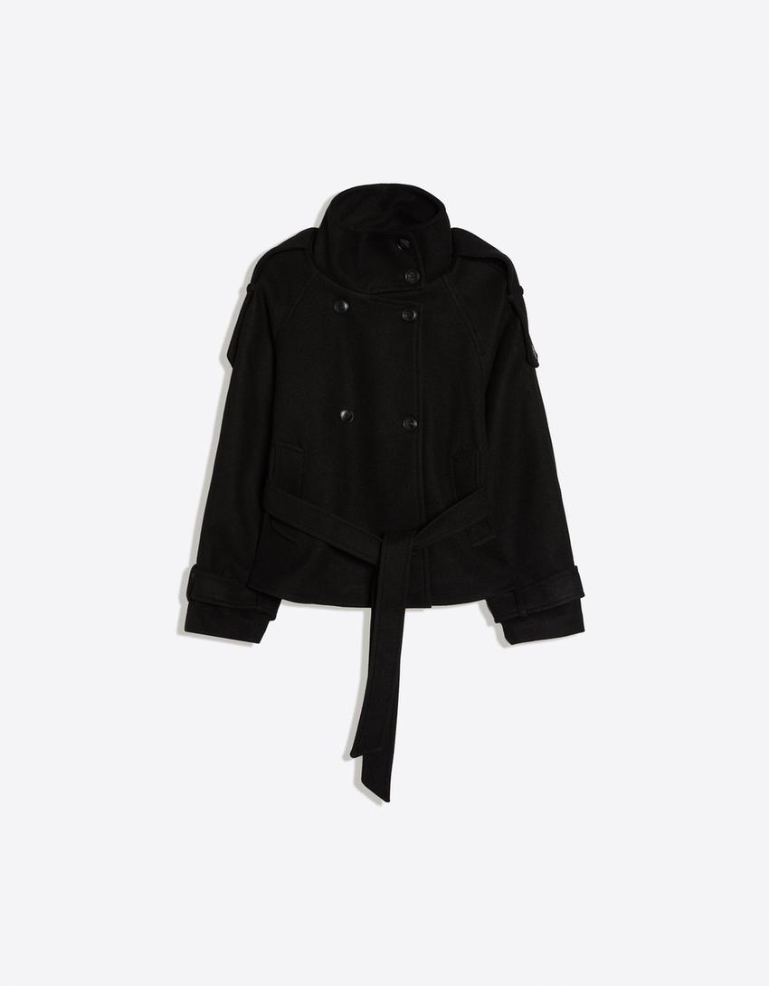 Funnel Neck Trench Jacket