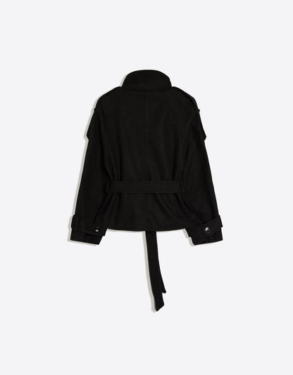 Funnel Neck Trench Jacket