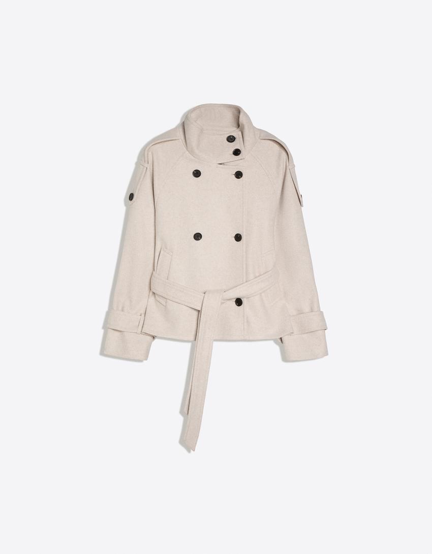 Funnel Neck Trench Jacket